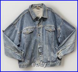 Rare 90s Marvin the Martian Embroidered Denim Jacket Warner Bros Looney Tunes XL