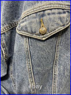 Rare 90s Marvin the Martian Embroidered Denim Jacket Warner Bros Looney Tunes XL