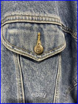 Rare 90s Marvin the Martian Embroidered Denim Jacket Warner Bros Looney Tunes XL