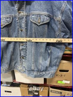 Rare 90s Marvin the Martian Embroidered Denim Jacket Warner Bros Looney Tunes XL