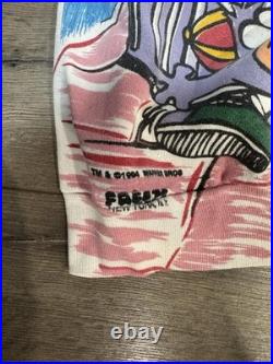 Rare 90s Vintage Tiny Toons Warner Bros Cartoon Character Crewneck Sweatshirt L