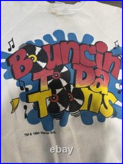 Rare 90s Vintage Tiny Toons Warner Bros Cartoon Character Crewneck Sweatshirt L