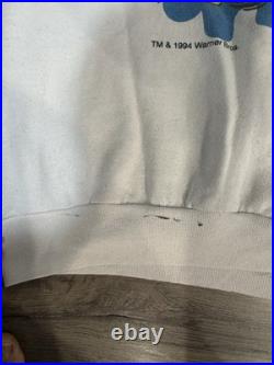 Rare 90s Vintage Tiny Toons Warner Bros Cartoon Character Crewneck Sweatshirt L