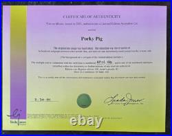 Rare AP Porky Pig Limited Edition Cel Warner Bros Looney Tunes W COA