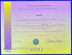 Rare Artist Proof Tweety Bird Limited Edition Cel Warner Bros Looney Tunes withCOA