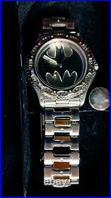 Rare Batman Fossil Watch made for Warner Brothers Metal Silver Mens Watch