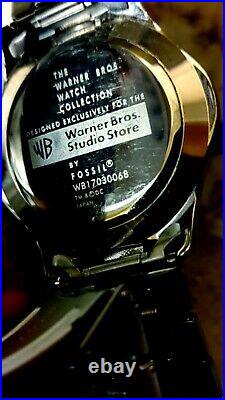 Rare Batman Fossil Watch made for Warner Brothers Metal Silver Mens Watch