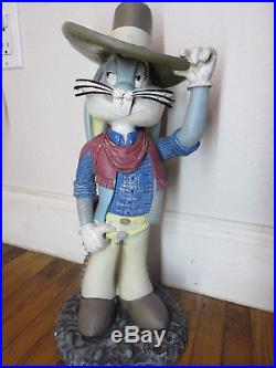Rare Bugs Bunny Cowboy 16 resin statue, Warner Brothers Delancey St, 1994