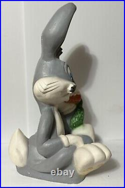 Rare Bugs Bunny Plaster Statue Bank Looney Tunes Warner Bros 22 1/2 Tall Mexico