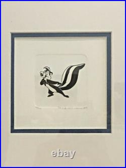 Rare Chuck Jones Pepe Le Pew Etching Warner Bros Limited Edition 10/100 Framed Rare Chuck Jones Pepe Le Pew Etching Warner Bros Limited Edition 10/100 Framed