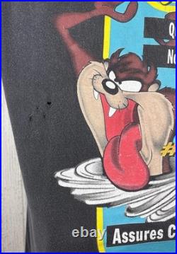 Rare Distressed Vintage 1992 Warner Bros Taz Loony Tunes T-Shirt XL (23x28)