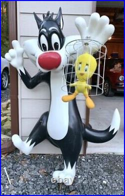Rare Htf Vintage Looney Tunes Warner Bros Studio Prop Sylvester The Cat Statue