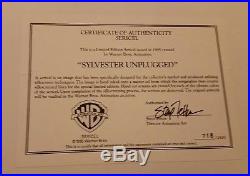 Rare Limited Ed Sericel Sylvester Unplugged 1995 Warner Looney WB Tweety