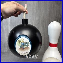 Rare Looney Tunes Plastic Bowling Ball Pin Hi Rollers Genius Strikes With Shirts