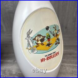 Rare Looney Tunes Plastic Bowling Ball Pin Hi Rollers Genius Strikes With Shirts