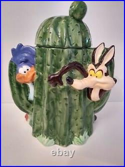 Rare Looney Tunes Road Runner & Wile E Coyote Cookie Jar 1993 Warner Bros