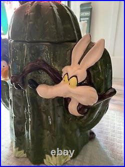 Rare Looney Tunes Roadrunner & Wile E Coyote Cookie Jar 1993 Warner Bros