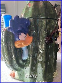 Rare Looney Tunes Roadrunner & Wile E Coyote Cookie Jar 1993 Warner Bros