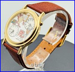 Rare Looney Tunes Watch Bugs Bunny Taz Dual Time Zone Warner Bros Collection NOS