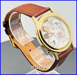Rare Looney Tunes Watch Bugs Bunny Taz Dual Time Zone Warner Bros Collection NOS