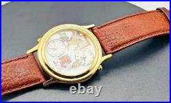 Rare Looney Tunes Watch Bugs Bunny Taz Dual Time Zone Warner Bros Collection NOS