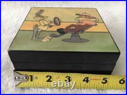 Rare Music Box 1992 Warner Bros, Bugs Bunny and Elmer Fudd. Jewlery Box. Video