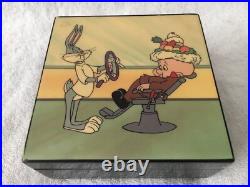 Rare Music Box 1992 Warner Bros, Bugs Bunny and Elmer Fudd. Jewlery Box. Video