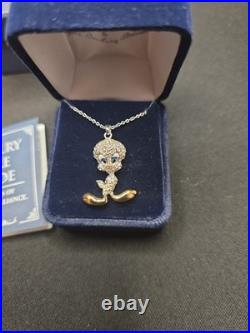 Rare Nib 2008 Danbury Mint Warner Bros Tweety Bird Necklace Pendant Earrings Set