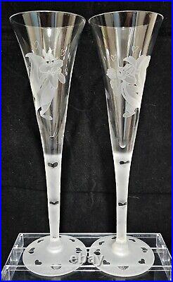 Rare Pepé Le Pew & PenelopeMilleniumToast Wed Champagne Flutes 1999 SN 173/750