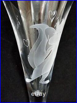 Rare Pepé Le Pew & PenelopeMilleniumToast Wed Champagne Flutes 1999 SN 173/750