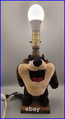 Rare Plush Tasmanian Devil Table Lamp Tazmanian Looney Tunes Warner Bro. VINTAGE
