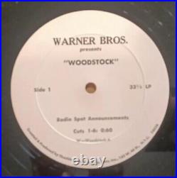 Rare Promotional Woodstock Radio Commercials Lp Record Warner Bros. 1969 1970