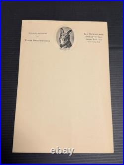 Rare Rin Tin Tin Embossed Letterhead X 4 Lee Duncan Warner Bros Disney Coa