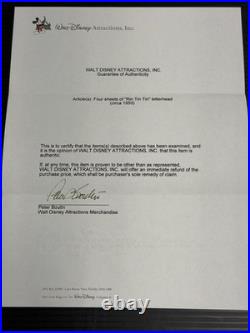 Rare Rin Tin Tin Embossed Letterhead X 4 Lee Duncan Warner Bros Disney Coa