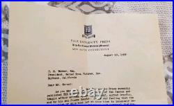 Rare Signed Book Presentation Letter To Harry Warner 1937 Emile Zola Dreyfus Rare Signed Book Presentation Letter To Harry Warner 1937 Emile Zola Dreyfus