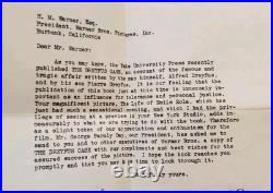 Rare Signed Book Presentation Letter To Harry Warner 1937 Emile Zola Dreyfus Rare Signed Book Presentation Letter To Harry Warner 1937 Emile Zola Dreyfus