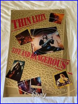Rare THIN LIZZY 1978 Vintage Promo Poster LIVE And DANGEROUS 35x23 Warner Bros