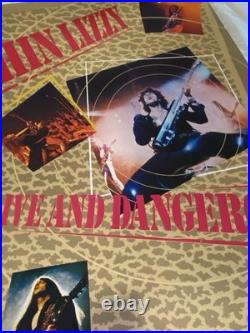 Rare THIN LIZZY 1978 Vintage Promo Poster LIVE And DANGEROUS 35x23 Warner Bros