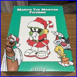 Rare VTG 1998 Looney Tunes Marvin The Martian Christmas Santa 11 Statue New