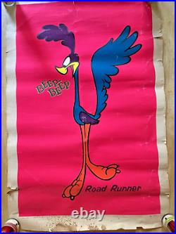 Rare VTG Blacklight Road Runner Poster Warner Bros Artko Studio Large 23 X 35