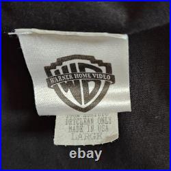 Rare VTG Space Jam Jacket Mens Large Black Blue Wool Warner Bros WB Movie 90s