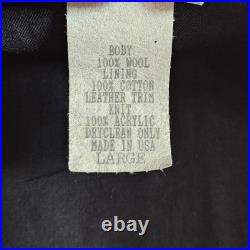 Rare VTG Space Jam Jacket Mens Large Black Blue Wool Warner Bros WB Movie 90s