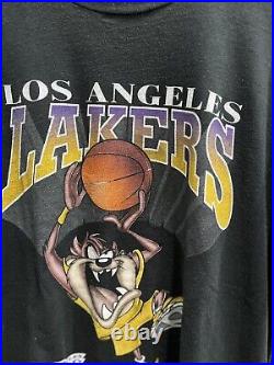 Rare Vintage Lakers TAZ Bugs Daffy T Shirt Mens Warner Bros NBA? RARE