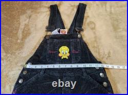 Rare Vintage Looney Tunes 1998 Y2K Warner Bros Kid's Size 7 Corduroy Overalls