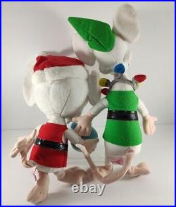 Rare Vintage PINKY & THE BRAIN Christmas PLUSH 1995 Holiday Santa Elf Animaniacs