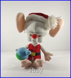 Rare Vintage PINKY & THE BRAIN Christmas PLUSH 1995 Holiday Santa Elf Animaniacs