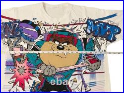 Rare Vintage Taz MVP Hockey T-Shirt Looney Tunes 1994 Warner Bros Freeze