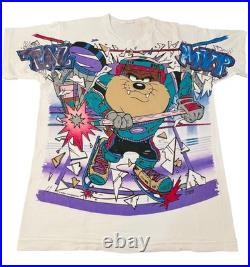 Rare Vintage Taz MVP Hockey T-Shirt Looney Tunes 1994 Warner Bros Freeze