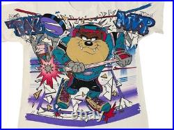 Rare Vintage Taz MVP Hockey T-Shirt Looney Tunes 1994 Warner Bros Freeze