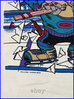 Rare Vintage Taz MVP Hockey T-Shirt Looney Tunes 1994 Warner Bros Freeze